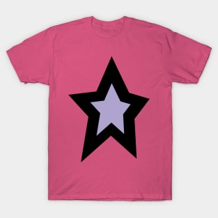 Purple Lavender Star Thick Black Line T-Shirt